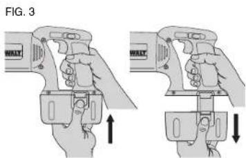 DEWALT DC380K - Installing and Removing the Battery Pack - 1