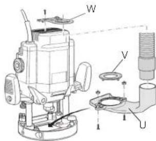 DEWALT DW625 - Conexión a un extractor de polvo (Fig. 14) - 2