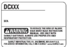 DEWALT DC827KL - REEMPLACEMENT GRATUIT DES ÉTIQUETTES - 1