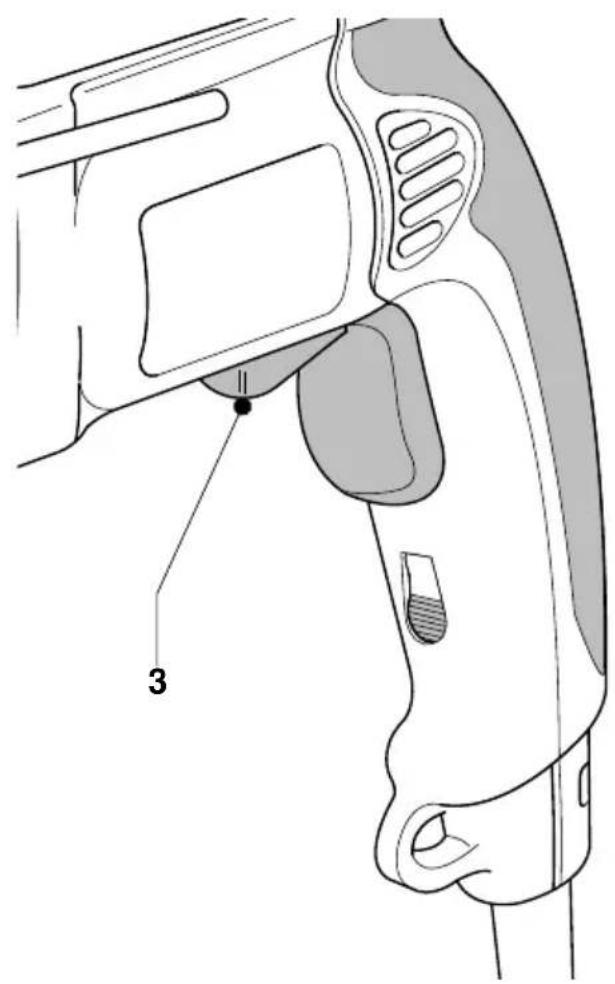Technical diagram of a device's internal components with labeled parts, showing a grip and handle assembly.