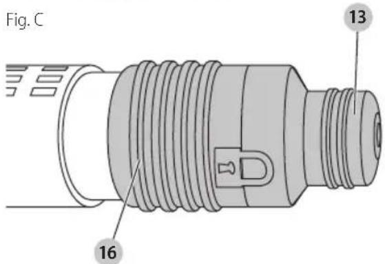 DEWALT D25651K - Installation et retrait d'accessoires à douille de cannelures (Fig. C) - 1