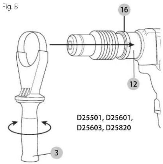 DEWALT D25553K - Side Handle (Fig. B) - 1
