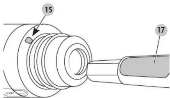 DEWALT D25553K - Installation et retrait d'accessoires à douille de cannelures (fig. c) - 2