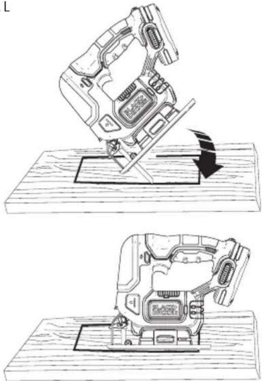 BLACK & DECKER BCS601 - Врезное пиление (Рис. L) - 1