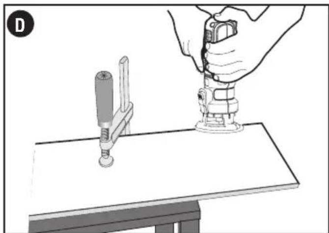BLACK & DECKER Matrix BDCMTR - USING THE ROUTER (FIG. D & E) - 1