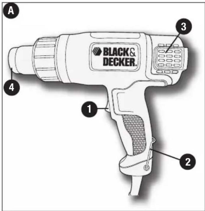 BLACK & DECKER HG1300 - DESCRIPCIÓN DE LAS FUNCIONES - 1