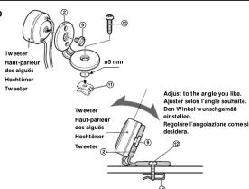 Tweeter Haut-parleur des aigalis Hochloiner Tweeter a5 mm Tweeter Haut-parleur des aigalis Hochloiner Tweeter Adjust to the angle you like. Ajuster selon l'angle souhaité. Den Wrinkat wunschgemlei sinstellen. Registare l'angiolazione come si dosidera.