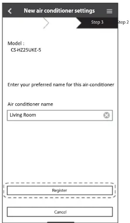 PANASONIC CSZ25XKEW - Registration completed - 1