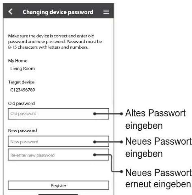 PANASONIC CSZ25XKEW - Benutzerliste Änderung des Gerätepasswords - 2