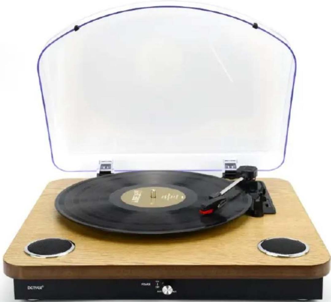 DENVER VPL210WOOD - Vintage Vinyl - Full size Turntable - 1
