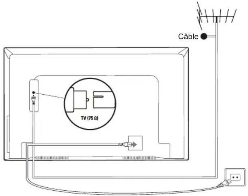 THOMSON 50UG6300 - Branchez l'alimentation et l'antenne - 1