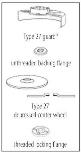 DEWALT DWE46166N - 4.5" (115 mm) and 6" (150 mm) Grinding Wheels - 1
