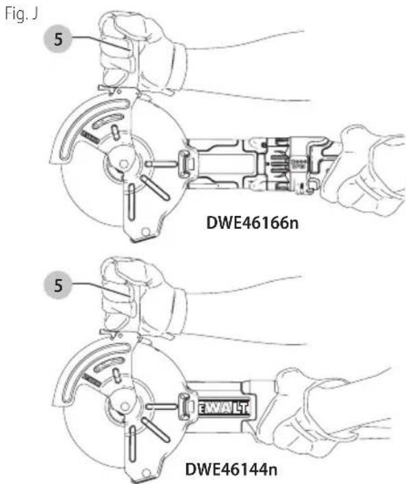 DEWALT DWE46166N - Posión adecuada de las manos (Fig. J) - 1