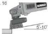 DEWALT D28114N - USO DE CEPILLOS DE ALAMBRE CON FORMA DE COPA Y DISCOS DE ALAMBRE (FIG. 16, 17) - 1