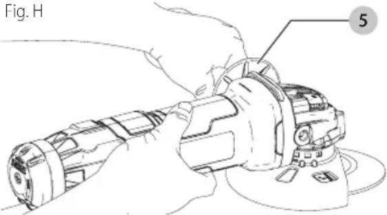 DEWALT DWE43140 - Posición adecuada de las manos (Fig. H) - 1