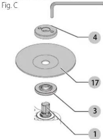 DEWALT DWE46202 - Montaje de discos sin cubo (Fig. C) - 1