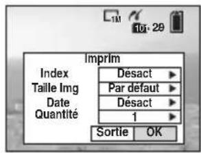 Imprim Index Desact ▶ Taille Img Par défaut ▶ Date Desact ▶ Quantité 1 ▶ Sortie OK