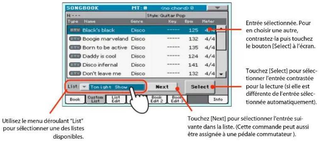 KORG PA300 - Selectionner et utiliser une liste personnalisée - 1
