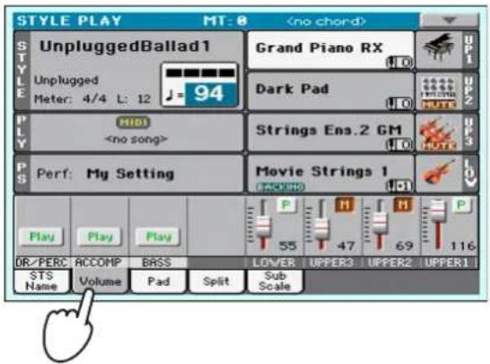 KORG PA300 - Régler le volume des pistes individuelles - 1