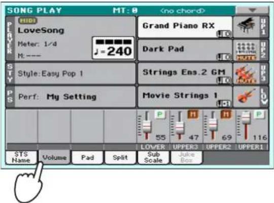 KORG PA300 - Régler le volume des pistes - 1