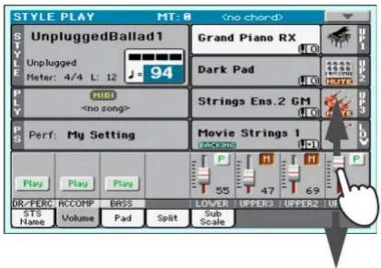 KORG PA300 - Régler le volume des pistes individuelles - 2
