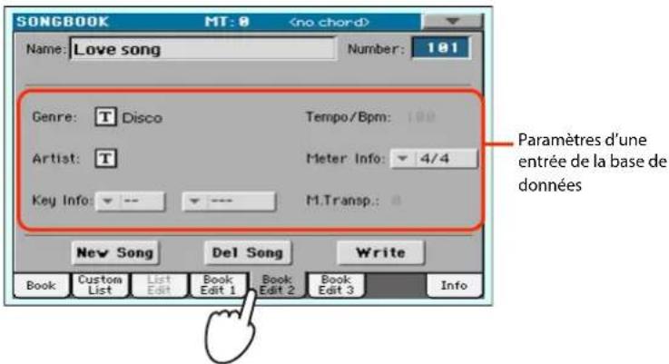KORG PA300 - Editor les entrées - 2