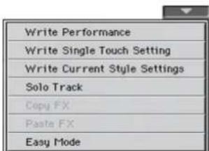 KORG PA300 - Menu de page - 1