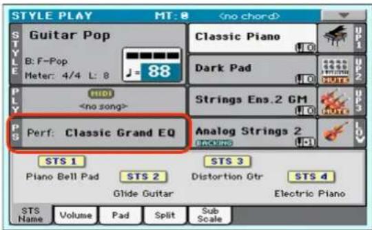 KORG PA300 - Sélectionnez une des Performances dans la fenêtre "Performance Select" puis appuyez sur le bouton EXIT pour fermer la fenêtre. - 3
