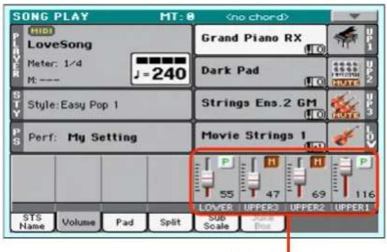 KORG PA300 - Régler le volume des pistes - 3