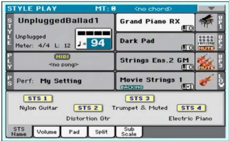 KORG PA300 - Mise sous tension et description de la page principale - 1