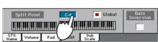 KORG PA300 - Régler le point de partage ('Split Point') - 3