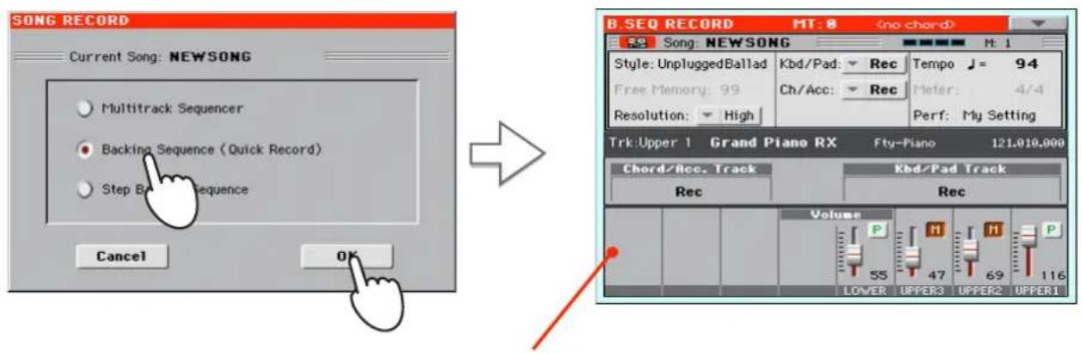 KORG PA300 - Passer en mode Backing Sequence (Quick Record) - 4