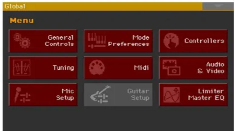 KORG PA1000 - Menu d'édition et sections - 1