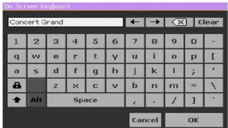 KORG PA1000 - Noms modifiables - 1