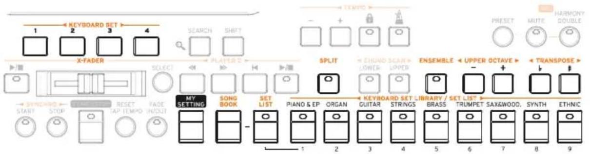 KORG PA1000 - Zone des sons (et de Set List) - 1