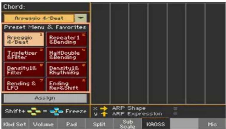 KORG PA1000 - Choisir un preset KAOSS de la bibliothèque - 2
