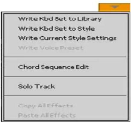 KORG PA1000 - Menu de page - 1