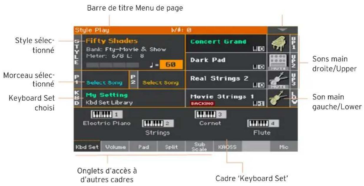 KORG PA1000 - Page principale - 1