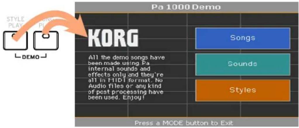 KORG PA1000 - Ecouter les morceaux de démonstration - 1