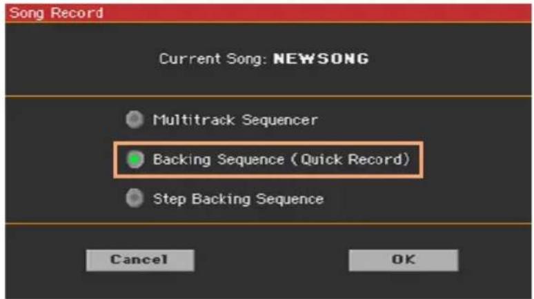 KORG PA1000 - Passer en mode Backing Sequence (Quick Record) - 1