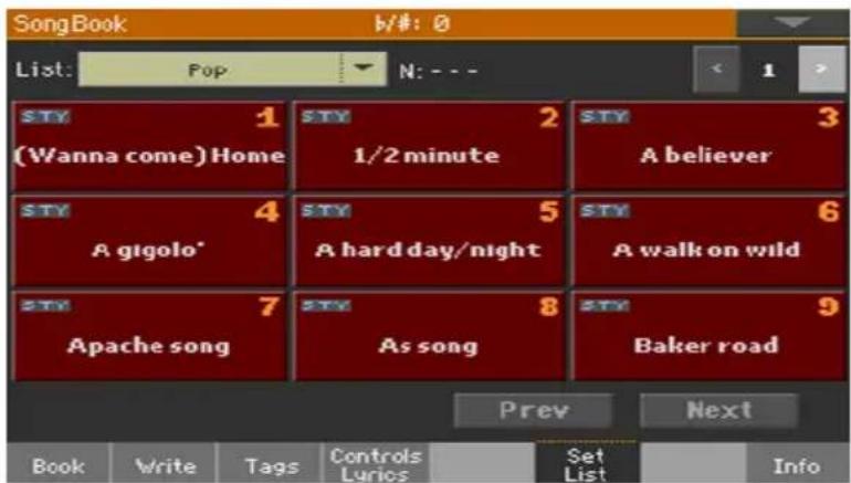 KORG PA1000 - Selectionner la Set List - 1