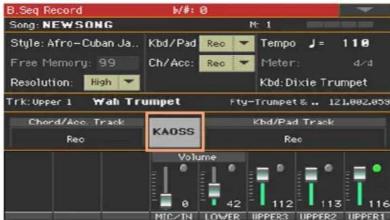 KORG PA1000 - Utiliser les effets KAOSS durant l'enregistrement - 1