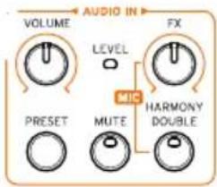 KORG PA1000 - Commandes des entrées audio - 1