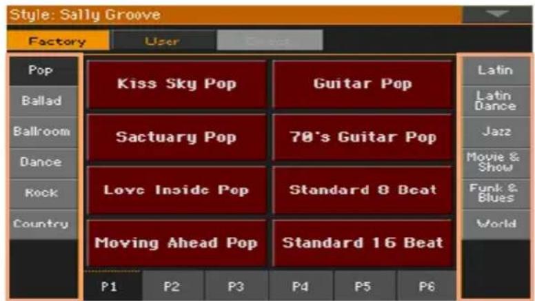 KORG PA1000 - Choisir un Style - 2