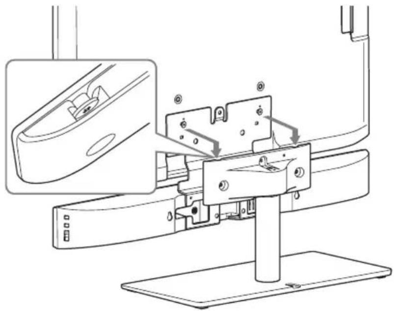 SONY WS40SE1B - Accrochez le télévisueur avec la barre de son sur le pied. - 1