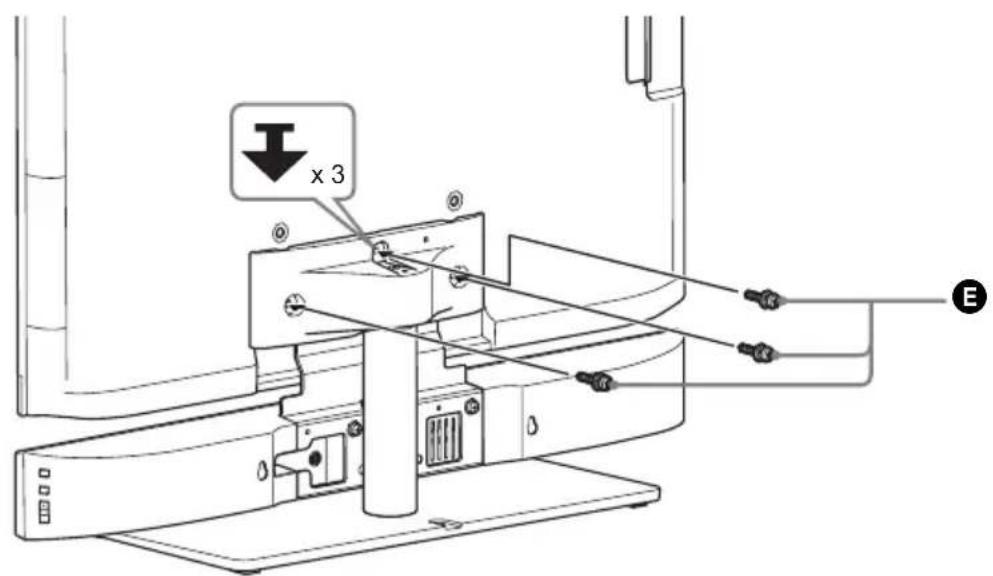 SONY WS40SE1B - Fije el televisor en el soporte de television con el tornillo para la cabeza del soporte de television (+PSW M5 × 20 mm) (E). - 1