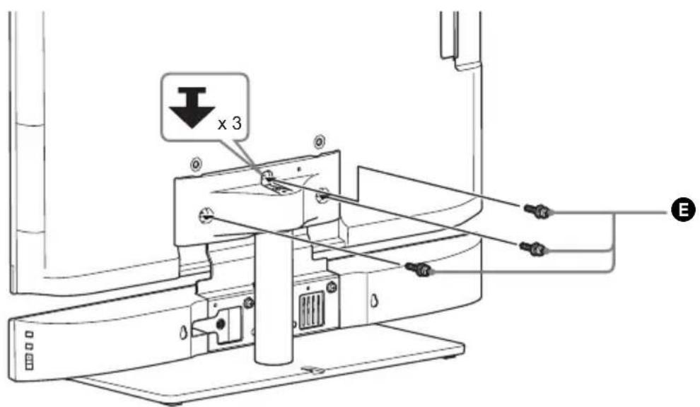SONY WS32SE1B - Fije el televisor en el soporte de televator con el tornillo para la cabeza del soporte de televator (+PSW M5 × 20 mm) (E). - 1