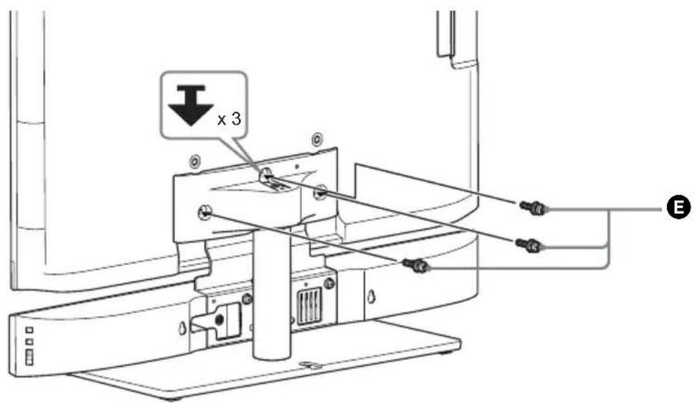 SONY WS32SE1B - Secure the TV to the TV stand with the screw for TV stand head (+PSW M5 × 20 mm) (E). - 1