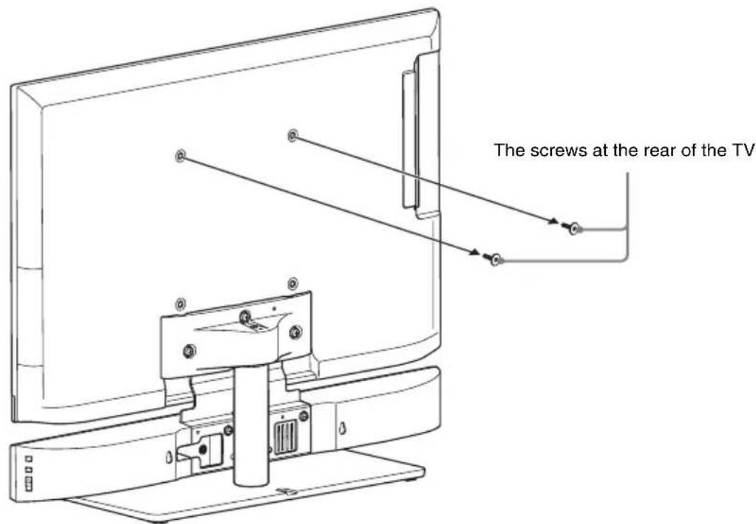 SONY WS32SE1B - Remove the screws from the rear of the TV. - 1