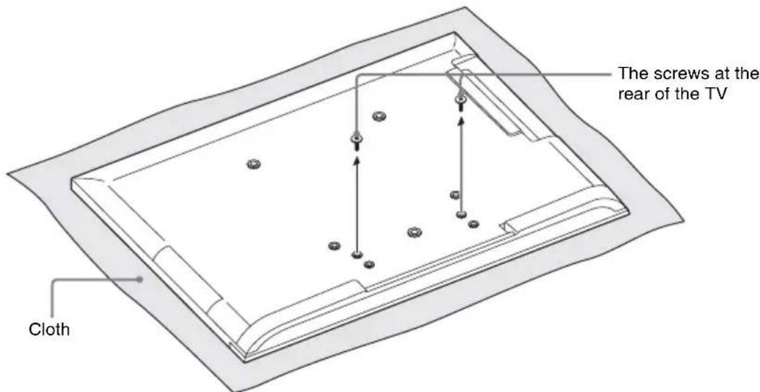 SONY WS32SE1B - Remove the screws from the rear of the TV. - 1